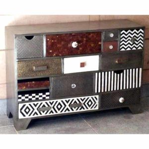Metal and Bone Sideboard Drawer