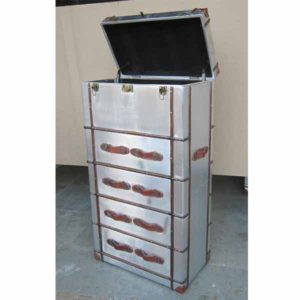 Aviator Cane Trunk Drawer Chest