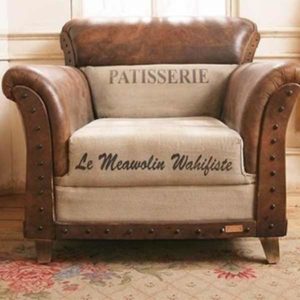 Canvas Leather Sofa Chair