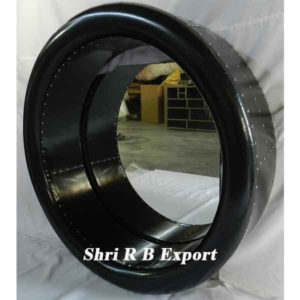 Aviator Black Round Mirror