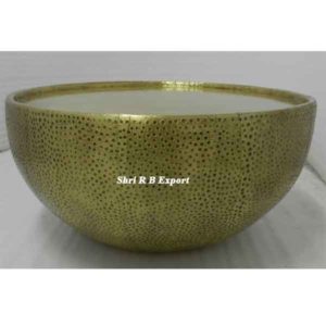 Brass Hammered Bowl Coffee Table