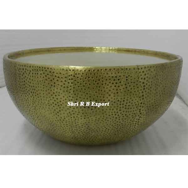 Brass Hammered Bowl Coffee Table