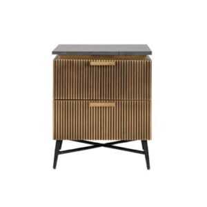 Brass Bedside table 2 drawers