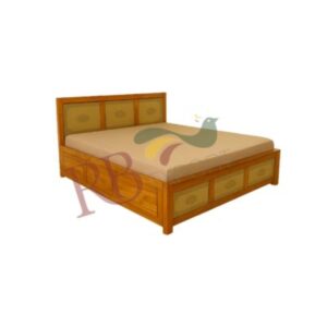 Brass Antique Teak Wood Bed